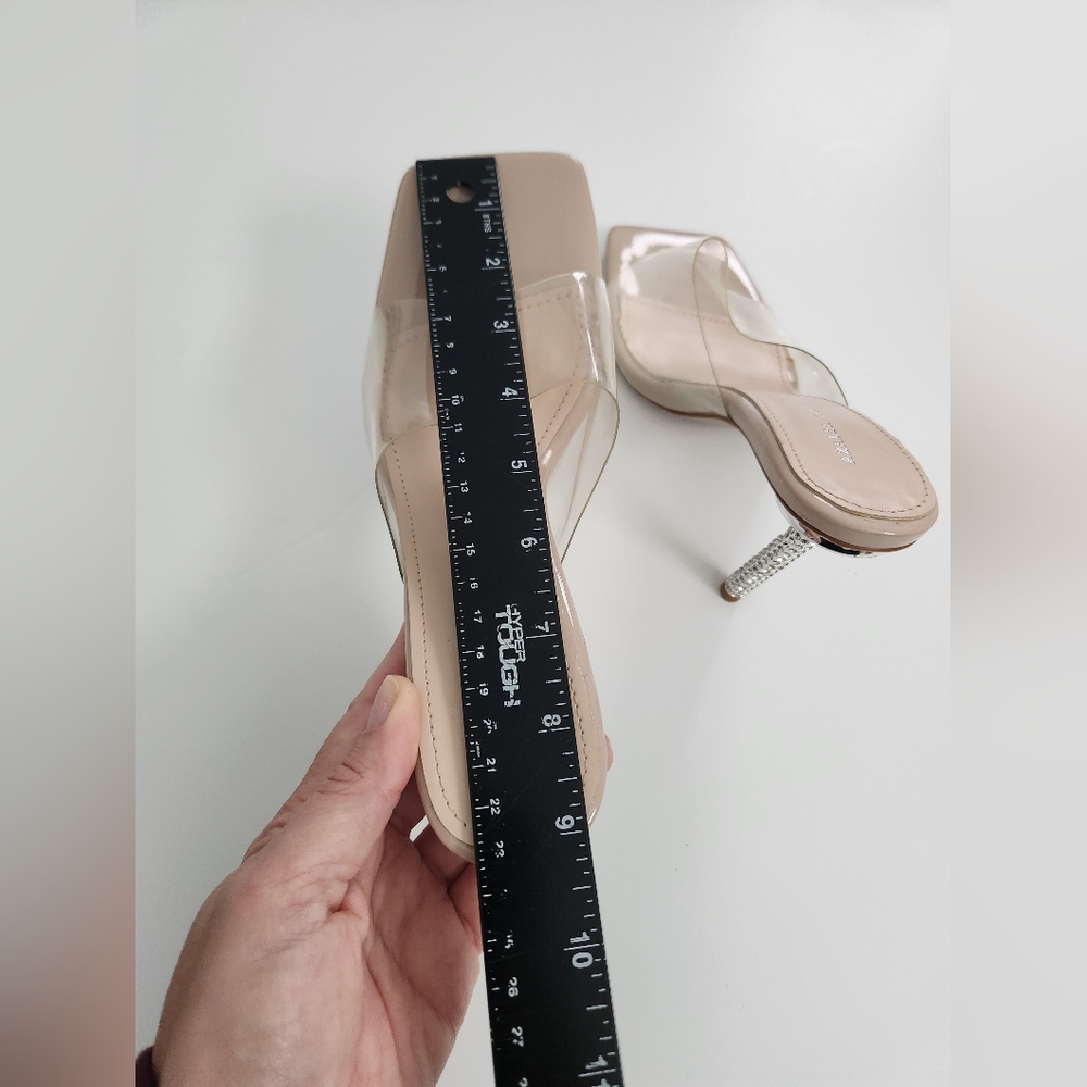 AZALEA WANG Clear Heel Sandal in Nude Women's Size 8 - Picture 7 of 10